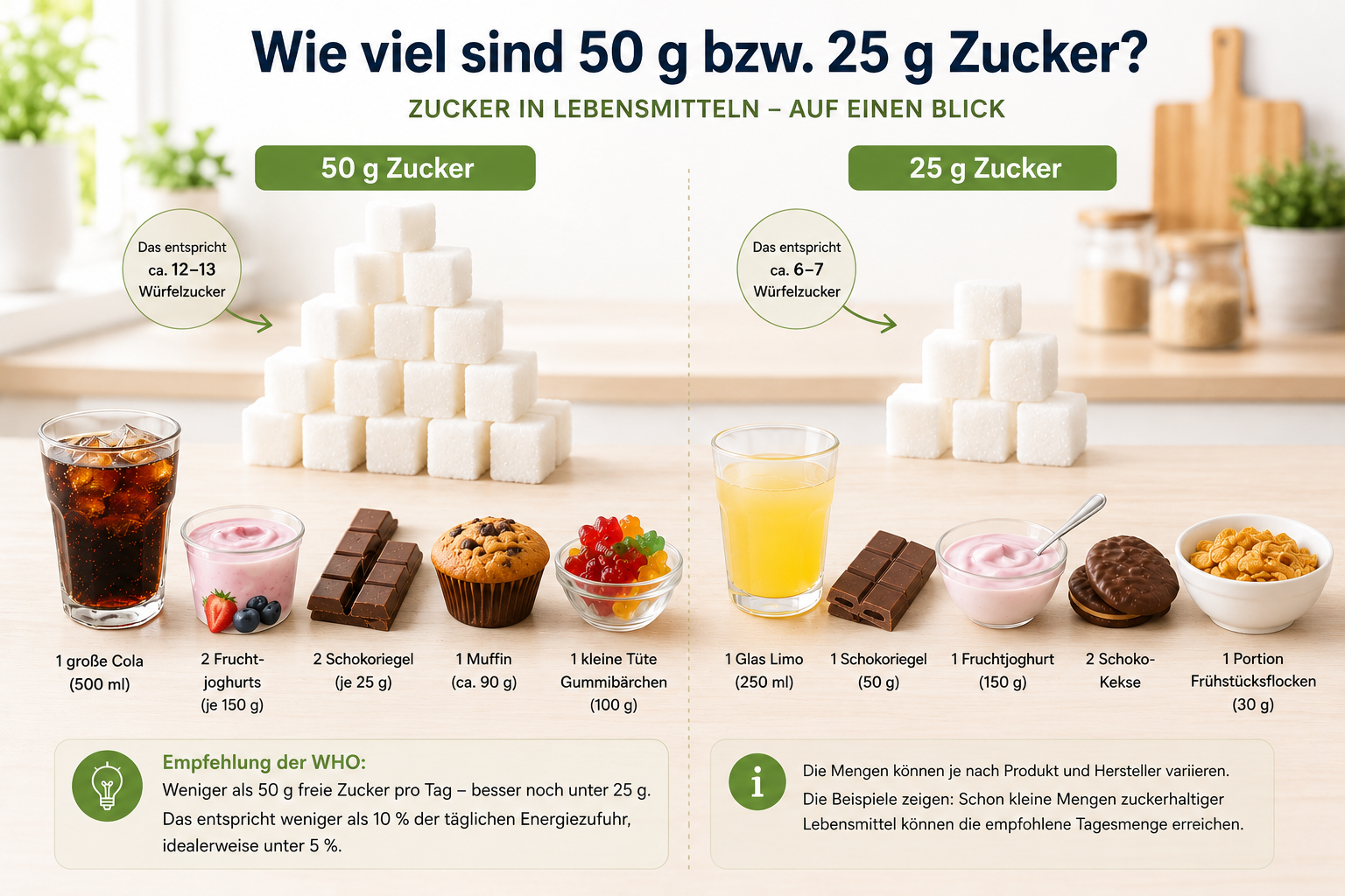 Zucker Vergleich